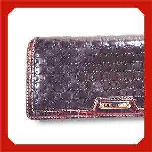 A. Celine- Brown Macadam pattern Bifold Wallet